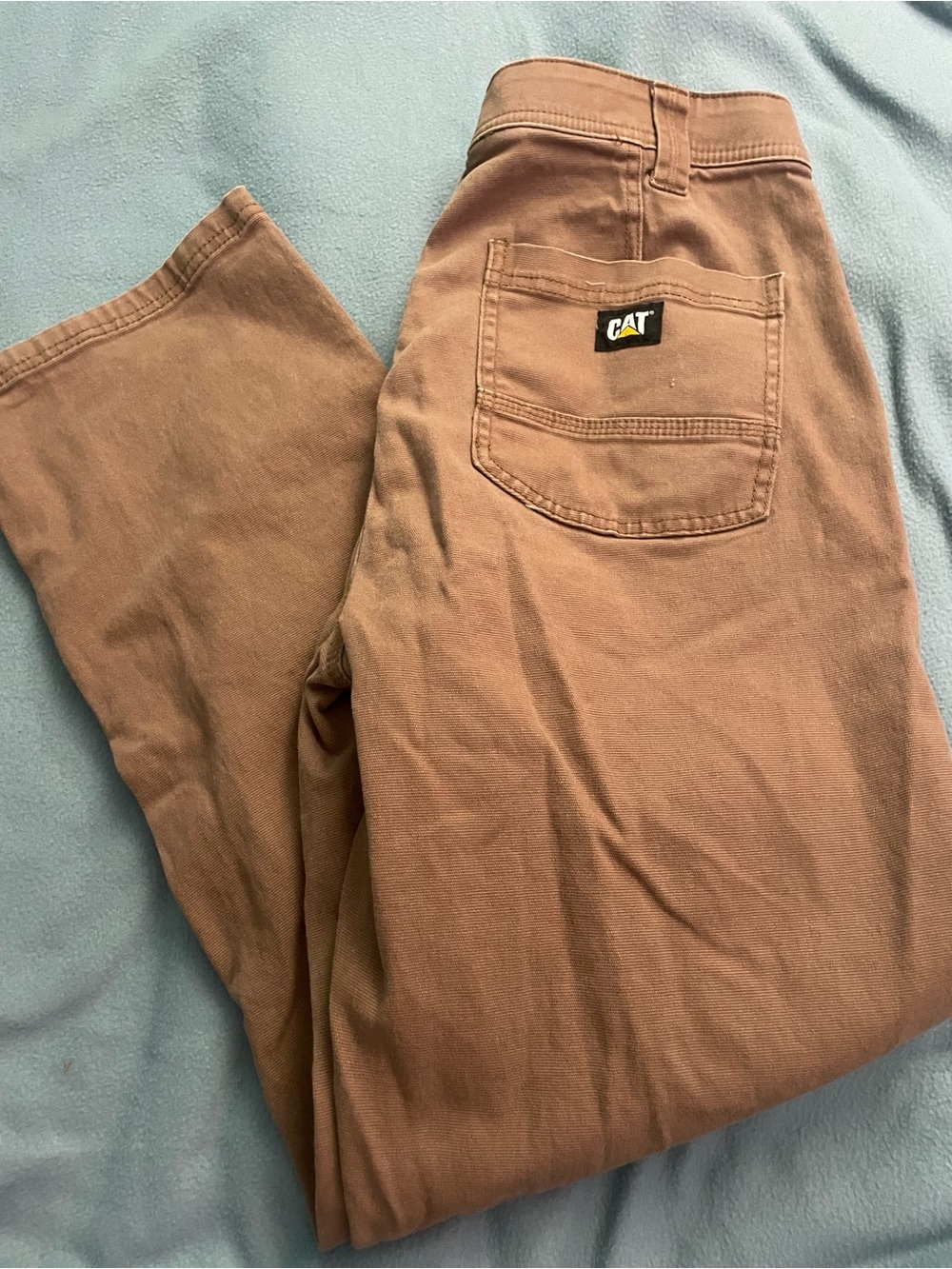 CAT Men's Brown Work Chinos - Straight Fit Utility Pants